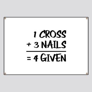 1 cross + 3 nails = 4 given