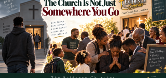 People praying, supporting one another, and gathering at The Evidence Churches as a picture of Christian community and belonging.
